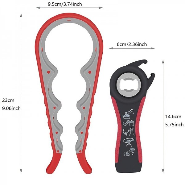 Jar Opener 5 in 1 Multi Function Can Opener Bottle Opener Kit with Silicone Handle Easy to Use for Children Elderly and Arthritis Sufferers Jar Opener 5 in 1 Multi Function Can Opener Bottle Opener Kit with Silicone Handle Easy to Use for Children Elderly and Arthritis Sufferers