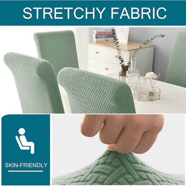 Dining Chair Covers, Stretch Chair Cover Black Green Spandex Jacquard High back Chair Protector Covers Seat Slipcover with Elastic Band for Dining Room,Wedding, Ceremony, Banquet,Sage Green Dining Chair Covers, Stretch Chair Cover Black Green Spandex Jacquard High back Chair Protector Covers Seat Slipcover with Elastic Band for Dining Room,Wedding, Ceremony, Banquet,Sage Green