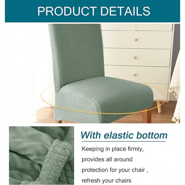 Dining Chair Covers, Stretch Chair Cover Black Green Spandex Jacquard High back Chair Protector Covers Seat Slipcover with Elastic Band for Dining Room,Wedding, Ceremony, Banquet,Sage Green Dining Chair Covers, Stretch Chair Cover Black Green Spandex Jacquard High back Chair Protector Covers Seat Slipcover with Elastic Band for Dining Room,Wedding, Ceremony, Banquet,Sage Green