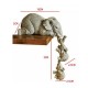 Elephant Resin Ornaments Three-piece Decorations 3 Elephant Mothers and Two Babies Hanging on The Edge of Handicraft Statues