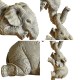 Elephant Resin Ornaments Three-piece Decorations 3 Elephant Mothers and Two Babies Hanging on The Edge of Handicraft Statues