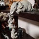 Elephant Resin Ornaments Three-piece Decorations 3 Elephant Mothers and Two Babies Hanging on The Edge of Handicraft Statues