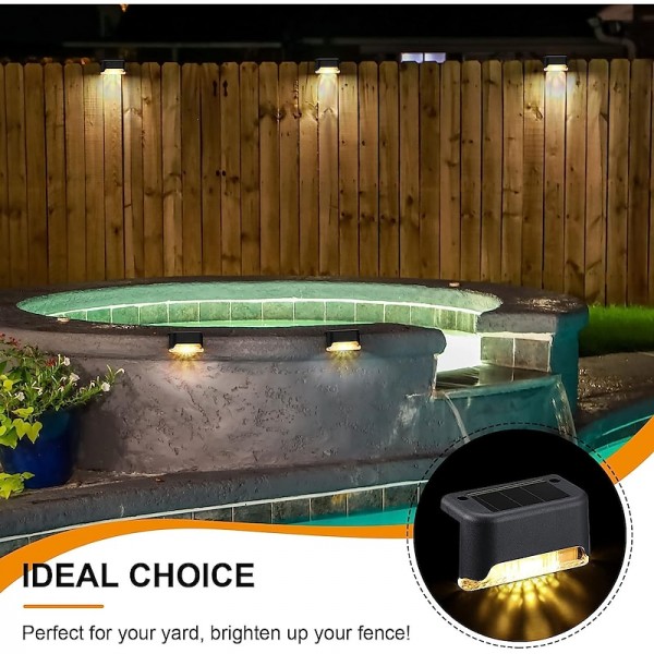 4pcs Solar Step Lights Outdoor LED Deck Stair Lights Waterproof LED for Garden Fence Step Railing Stairs Yard Patio Pathway Holiday Light 4pcs Solar Step Lights Outdoor LED Deck Stair Lights Waterproof LED for Garden Fence Step Railing Stairs Yard Patio Pathway Holiday Light