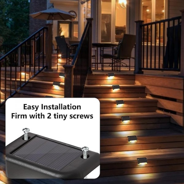 4pcs Solar Step Lights Outdoor LED Deck Stair Lights Waterproof LED for Garden Fence Step Railing Stairs Yard Patio Pathway Holiday Light 4pcs Solar Step Lights Outdoor LED Deck Stair Lights Waterproof LED for Garden Fence Step Railing Stairs Yard Patio Pathway Holiday Light