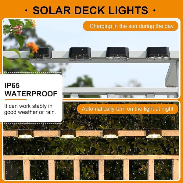 4pcs Solar Step Lights Outdoor LED Deck Stair Lights Waterproof LED for Garden Fence Step Railing Stairs Yard Patio Pathway Holiday Light 4pcs Solar Step Lights Outdoor LED Deck Stair Lights Waterproof LED for Garden Fence Step Railing Stairs Yard Patio Pathway Holiday Light