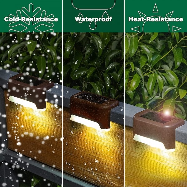 4pcs Solar Step Lights Outdoor LED Deck Stair Lights Waterproof LED for Garden Fence Step Railing Stairs Yard Patio Pathway Holiday Light 4pcs Solar Step Lights Outdoor LED Deck Stair Lights Waterproof LED for Garden Fence Step Railing Stairs Yard Patio Pathway Holiday Light