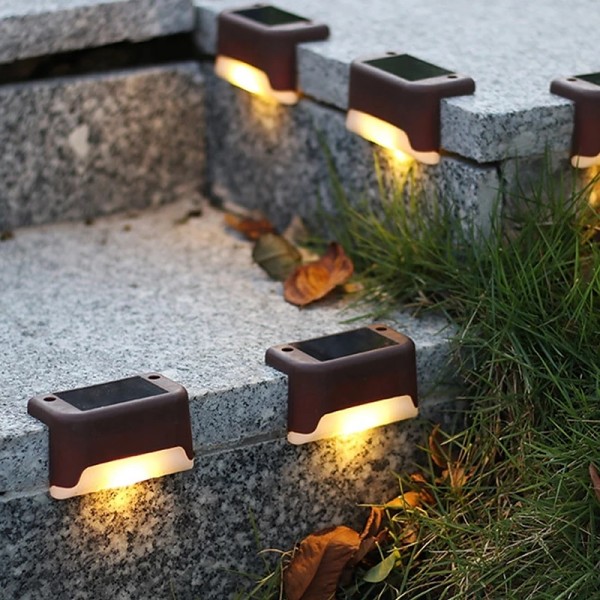 4pcs Solar Step Lights Outdoor LED Deck Stair Lights Waterproof LED for Garden Fence Step Railing Stairs Yard Patio Pathway Holiday Light 4pcs Solar Step Lights Outdoor LED Deck Stair Lights Waterproof LED for Garden Fence Step Railing Stairs Yard Patio Pathway Holiday Light