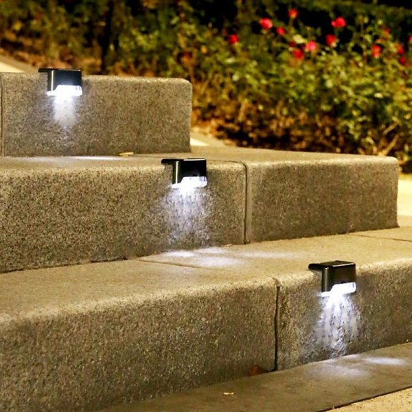 4pcs Solar Step Lights Outdoor LED Deck Stair Lights Waterproof LED for Garden Fence Step Railing Stairs Yard Patio Pathway Holiday Light 4pcs Solar Step Lights Outdoor LED Deck Stair Lights Waterproof LED for Garden Fence Step Railing Stairs Yard Patio Pathway Holiday Light