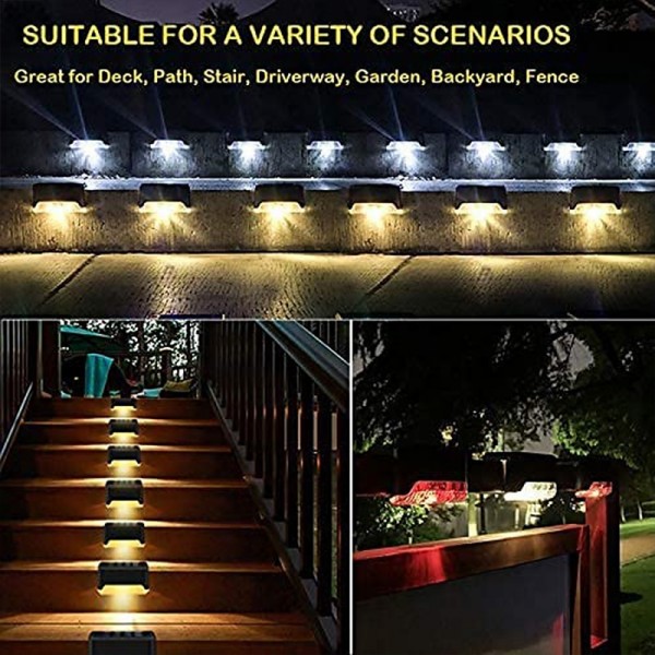 4pcs Solar Step Lights Outdoor LED Deck Stair Lights Waterproof LED for Garden Fence Step Railing Stairs Yard Patio Pathway Holiday Light 4pcs Solar Step Lights Outdoor LED Deck Stair Lights Waterproof LED for Garden Fence Step Railing Stairs Yard Patio Pathway Holiday Light