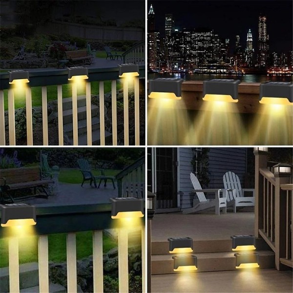 4pcs Solar Step Lights Outdoor LED Deck Stair Lights Waterproof LED for Garden Fence Step Railing Stairs Yard Patio Pathway Holiday Light 4pcs Solar Step Lights Outdoor LED Deck Stair Lights Waterproof LED for Garden Fence Step Railing Stairs Yard Patio Pathway Holiday Light