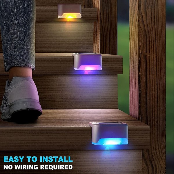 4pcs Solar Step Lights Outdoor LED Deck Stair Lights Waterproof LED for Garden Fence Step Railing Stairs Yard Patio Pathway Holiday Light 4pcs Solar Step Lights Outdoor LED Deck Stair Lights Waterproof LED for Garden Fence Step Railing Stairs Yard Patio Pathway Holiday Light