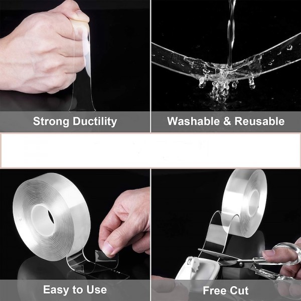 Double Sided Tape Heavy Dut, Multipurpose Removable Mounting Tape Adhesive Grip,Reusable Strong Sticky Wall Tape Strips Transparent Tape Poster Carpet Tape for Paste Items,Household Double Sided Tape Heavy Dut, Multipurpose Removable Mounting Tape Adhesive Grip,Reusable Strong Sticky Wall Tape Strips Transparent Tape Poster Carpet Tape for Paste Items,Household