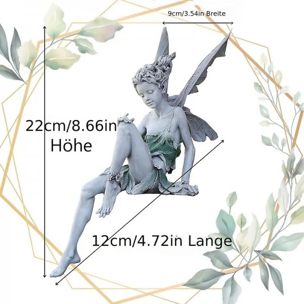 Fairy Statue Angel Fairy Statue, Garden Antique Resin, Realistic Decoration, Family Table Decoration, Garden, Lawn, Courtyard, Porch, Courtyard, Outdoor Decoration