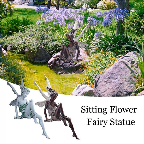 Fairy Statue Angel Fairy Statue, Garden Antique Resin, Realistic Decoration, Family Table Decoration, Garden, Lawn, Courtyard, Porch, Courtyard, Outdoor Decoration
