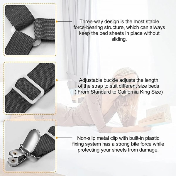 4Pcs/Set Elastic Bed Sheet Grippers Belt Fastener Bed Sheet Clips Mattress Cover Blankets Quilt Holder Textiles Organize Gadgets 4Pcs/Set Elastic Bed Sheet Grippers Belt Fastener Bed Sheet Clips Mattress Cover Blankets Quilt Holder Textiles Organize Gadgets