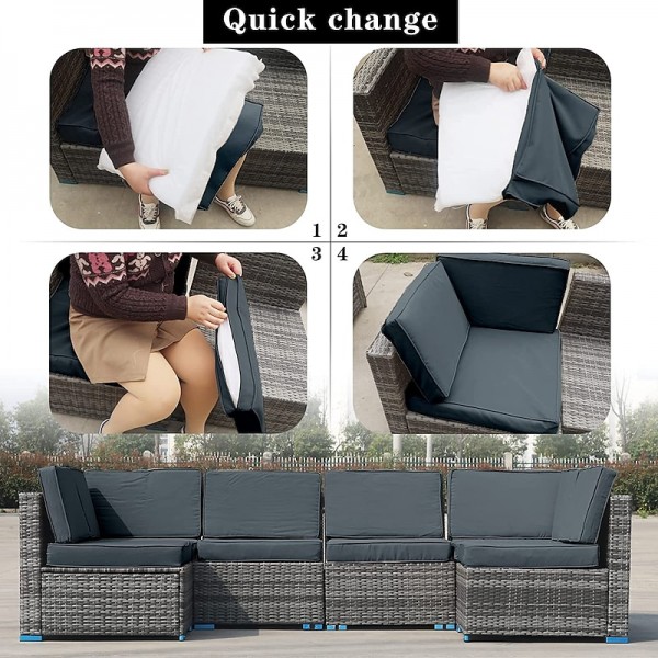 4 pcs Waterproof Seat Cushion Cover Outdoor Patio Garden Striped Water-Resistant Simple Square Zipper Traditional Classic Solid Color 4 pcs Waterproof Seat Cushion Cover Outdoor Patio Garden Striped Water-Resistant Simple Square Zipper Traditional Classic Solid Color