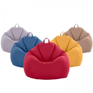 Bean Bag Chair Cover Only Without Filling ,Stuffed Animal Storage&amp;Memory Foam ,Washable Premium Soft Cotton Linen, Sturdy Zipper Beanbag Case, Sack Bean Bag for Adults,Kids,Teens