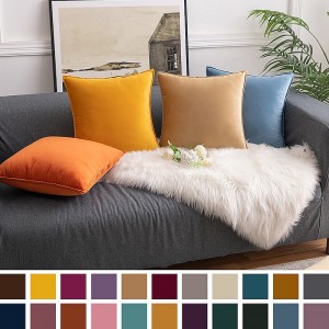 Coolest Pillows Decorative Toss Pillows Throw Pillow Cover Velvet Farmhouse Pillow Case for Bedroom Livingroom Cushion Cover Pink Blue Sage Green Purple Yellow