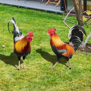 Acrylic 3d Simulation Rooster Courtyard Ground Plug Yard Art Garden Outdoor Decor