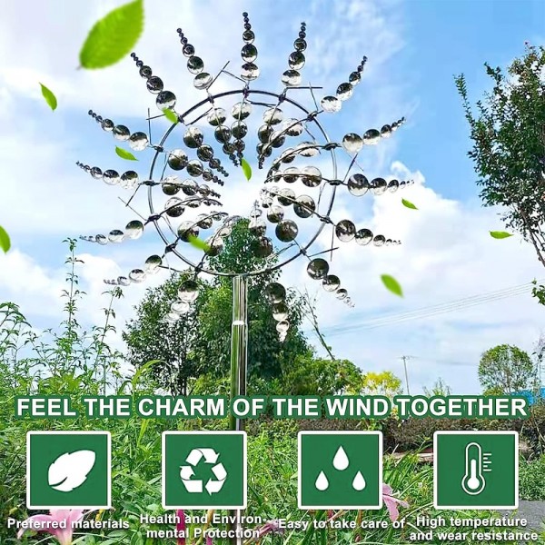 Magical Metal Garden Windmill,Kinetic Wind Spinners,Wind Sculpture for Yard 3D Outdoor Wind Kinetic Sculpture Move with The Wind - Metal Wind Spinners Suitable for Garden Terrace Lawn Yard