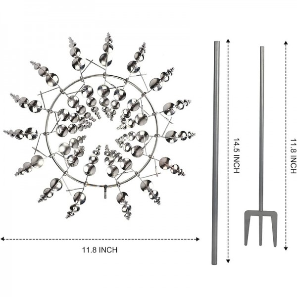Magical Metal Garden Windmill,Kinetic Wind Spinners,Wind Sculpture for Yard 3D Outdoor Wind Kinetic Sculpture Move with The Wind - Metal Wind Spinners Suitable for Garden Terrace Lawn Yard