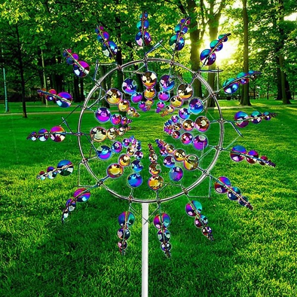 Magical Metal Garden Windmill,Kinetic Wind Spinners,Wind Sculpture for Yard 3D Outdoor Wind Kinetic Sculpture Move with The Wind - Metal Wind Spinners Suitable for Garden Terrace Lawn Yard