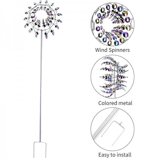 Magical Metal Garden Windmill,Kinetic Wind Spinners,Wind Sculpture for Yard 3D Outdoor Wind Kinetic Sculpture Move with The Wind - Metal Wind Spinners Suitable for Garden Terrace Lawn Yard