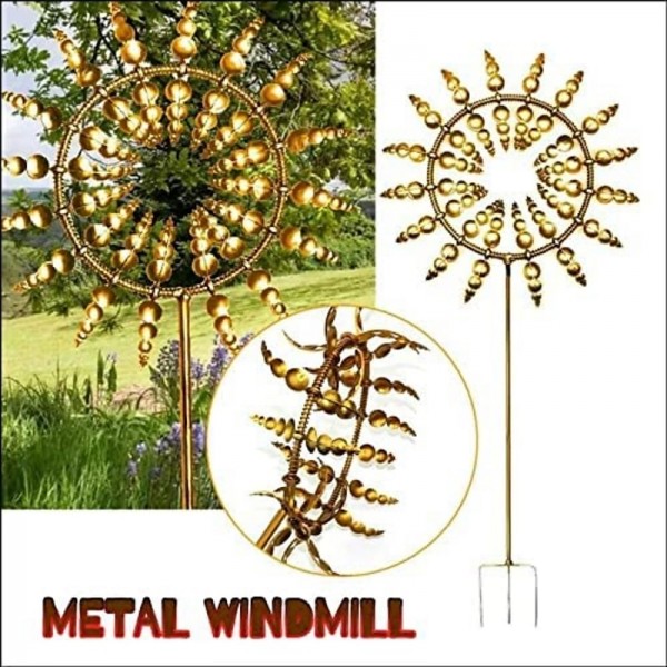 Magical Metal Garden Windmill,Kinetic Wind Spinners,Wind Sculpture for Yard 3D Outdoor Wind Kinetic Sculpture Move with The Wind - Metal Wind Spinners Suitable for Garden Terrace Lawn Yard
