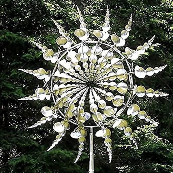Magical Metal Garden Windmill,Kinetic Wind Spinners,Wind Sculpture for Yard 3D Outdoor Wind Kinetic Sculpture Move with The Wind - Metal Wind Spinners Suitable for Garden Terrace Lawn Yard