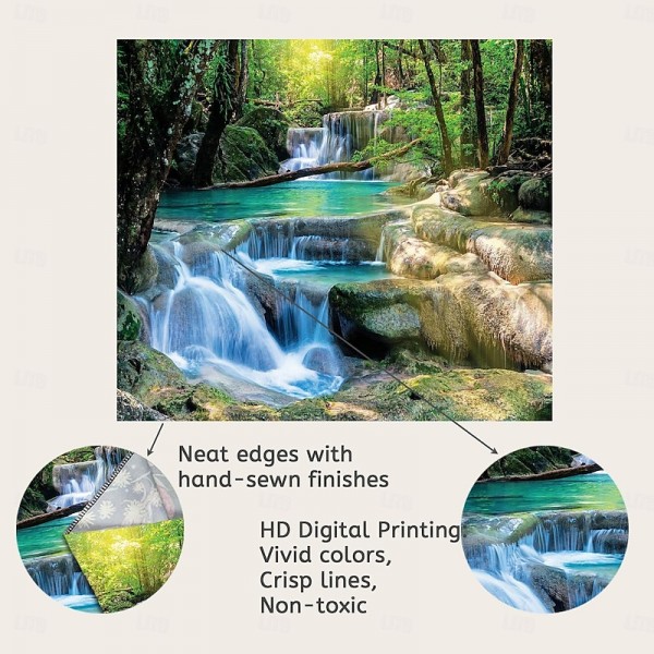 Magnificent Waterfall Forest Scenery Tapestry Art Decoration Curtain Hanging Family Bedroom Living Room Decoration