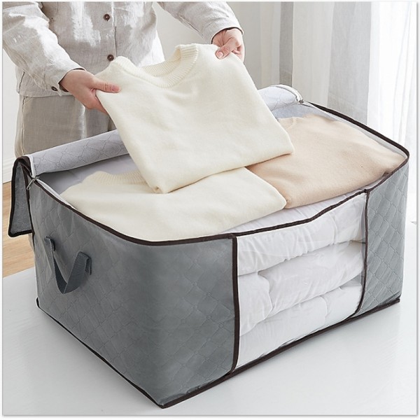 1pc Large Storage Bag Organizer Clothes Storage With Reinforced Handle, Storage Containers For Bedding, Comforters, Clothing, Closet, Clear Window, Sturdy Zippers 1pc Large Storage Bag Organizer Clothes Storage With Reinforced Handle, Storage Containers For Bedding, Comforters, Clothing, Closet, Clear Window, Sturdy Zippers