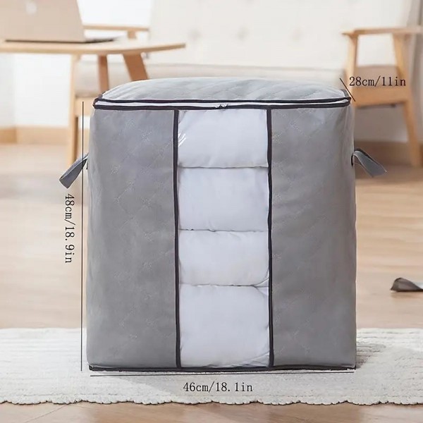 1pc Large Storage Bag Organizer Clothes Storage With Reinforced Handle, Storage Containers For Bedding, Comforters, Clothing, Closet, Clear Window, Sturdy Zippers 1pc Large Storage Bag Organizer Clothes Storage With Reinforced Handle, Storage Containers For Bedding, Comforters, Clothing, Closet, Clear Window, Sturdy Zippers