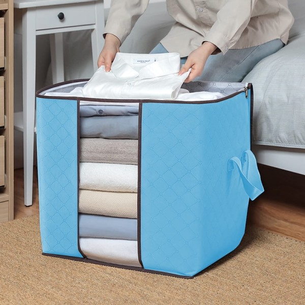 1pc Large Storage Bag Organizer Clothes Storage With Reinforced Handle, Storage Containers For Bedding, Comforters, Clothing, Closet, Clear Window, Sturdy Zippers 1pc Large Storage Bag Organizer Clothes Storage With Reinforced Handle, Storage Containers For Bedding, Comforters, Clothing, Closet, Clear Window, Sturdy Zippers