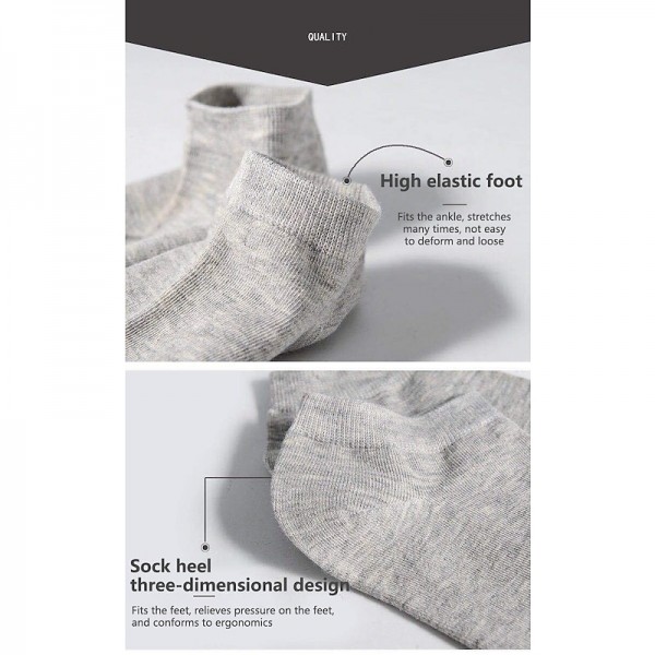 5 Pairs Of Black And White Gray Socks Four Seasons Solid Color Short Tube Invisible Low Socks Sweat-Absorbing 5 Pairs Of Black And White Gray Socks Four Seasons Solid Color Short Tube Invisible Low Socks Sweat-Absorbing