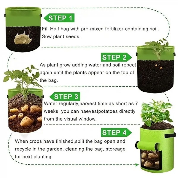 Plant Grow Bags Home Garden Potato Pot Greenhouse Vegetable Growing Bags Moisturizing Jardin Vertical Garden Bag Tools Plant Grow Bags Home Garden Potato Pot Greenhouse Vegetable Growing Bags Moisturizing Jardin Vertical Garden Bag Tools