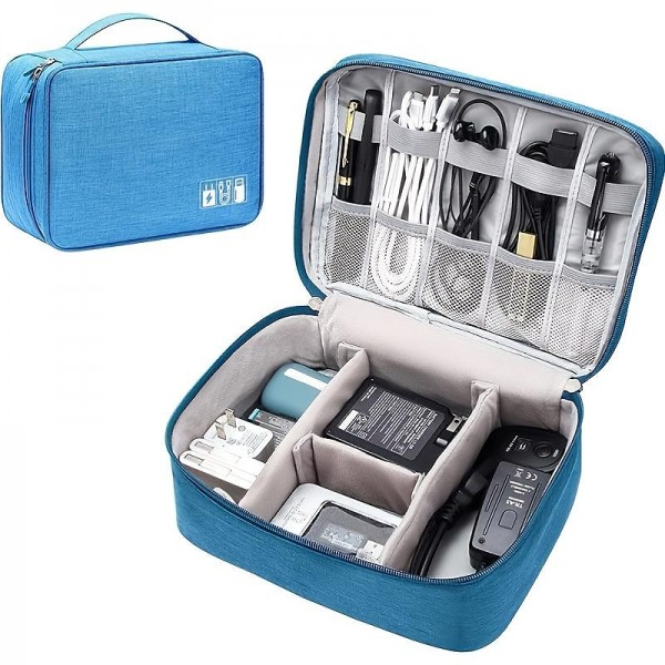 Electronics Organizer, Travel Universal Cable Organizer Bag, Waterproof Electronics Accessories Storage Cases,Charger, Phone, USB, SD Card, Hard Drives, Power Bank, Cords 9.45*7.09*3.94Inch Electronics Organizer, Travel Universal Cable Organizer Bag, Waterproof Electronics Accessories Storage Cases,Charger, Phone, USB, SD Card, Hard Drives, Power Bank, Cords 9.45*7.09*3.94Inch