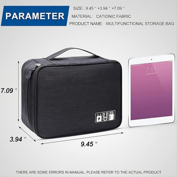 Electronics Organizer, Travel Universal Cable Organizer Bag, Waterproof Electronics Accessories Storage Cases,Charger, Phone, USB, SD Card, Hard Drives, Power Bank, Cords 9.45*7.09*3.94Inch Electronics Organizer, Travel Universal Cable Organizer Bag, Waterproof Electronics Accessories Storage Cases,Charger, Phone, USB, SD Card, Hard Drives, Power Bank, Cords 9.45*7.09*3.94Inch