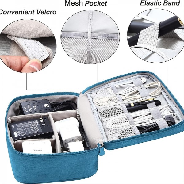 Electronics Organizer, Travel Universal Cable Organizer Bag, Waterproof Electronics Accessories Storage Cases,Charger, Phone, USB, SD Card, Hard Drives, Power Bank, Cords 9.45*7.09*3.94Inch Electronics Organizer, Travel Universal Cable Organizer Bag, Waterproof Electronics Accessories Storage Cases,Charger, Phone, USB, SD Card, Hard Drives, Power Bank, Cords 9.45*7.09*3.94Inch