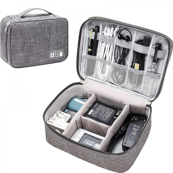 Electronics Organizer, Travel Universal Cable Organizer Bag, Waterproof Electronics Accessories Storage Cases,Charger, Phone, USB, SD Card, Hard Drives, Power Bank, Cords 9.45*7.09*3.94Inch Electronics Organizer, Travel Universal Cable Organizer Bag, Waterproof Electronics Accessories Storage Cases,Charger, Phone, USB, SD Card, Hard Drives, Power Bank, Cords 9.45*7.09*3.94Inch