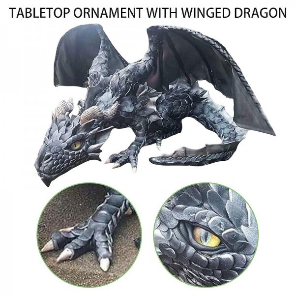 Big Squatting Dragon Sculpture, Resin Gothic Dragon Statue, Handicraft, Outdoor Decoration Big Squatting Dragon Sculpture, Resin Gothic Dragon Statue, Handicraft, Outdoor Decoration