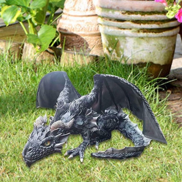 Big Squatting Dragon Sculpture, Resin Gothic Dragon Statue, Handicraft, Outdoor Decoration Big Squatting Dragon Sculpture, Resin Gothic Dragon Statue, Handicraft, Outdoor Decoration