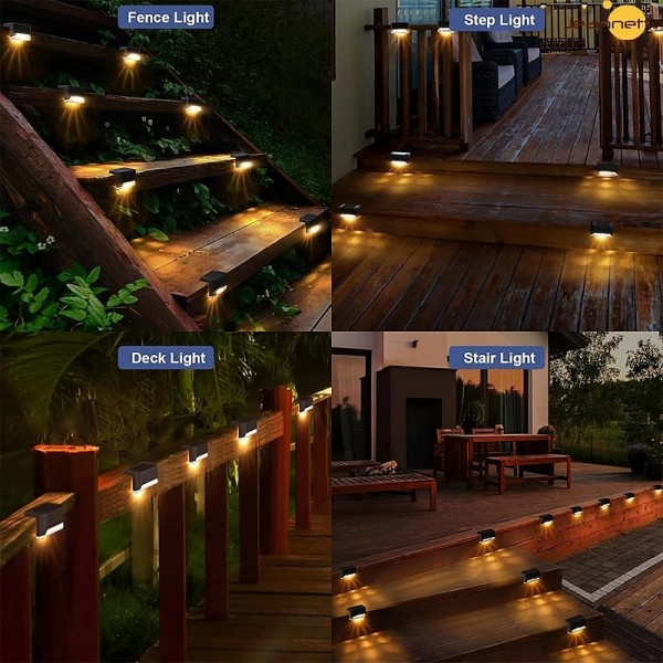4pcs Solar Fence Lights Outdoor Waterproof Garden Light Courtyard Fence Steps Balcony Walkway Holiday Decoration Lighting Solar Night Lamp 4pcs Solar Fence Lights Outdoor Waterproof Garden Light Courtyard Fence Steps Balcony Walkway Holiday Decoration Lighting Solar Night Lamp