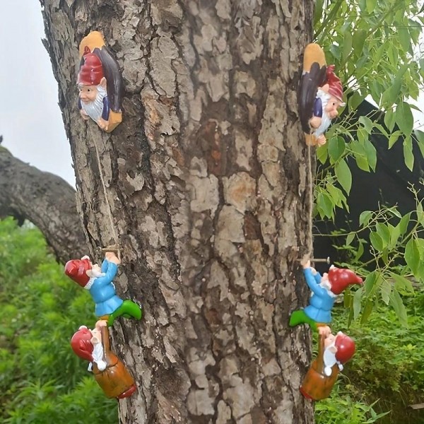 Gnome Garden Decor, 1pc Garden Gnome Statue, Climbing Gnomes Fairy Tree Hugger Garden Art Outdoor For Four Seasons Decor, Resin Crafts Ornaments For Patio, Lawn, Yard Art Decoration Gnome Garden Decor, 1pc Garden Gnome Statue, Climbing Gnomes Fairy Tree Hugger Garden Art Outdoor For Four Seasons Decor, Resin Crafts Ornaments For Patio, Lawn, Yard Art Decoration