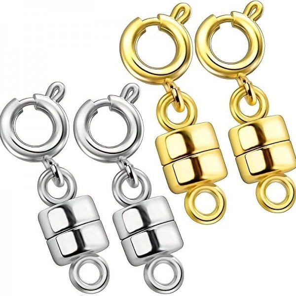 Magnetic Necklace Clasps and Closures - Gold and Silver Plated Bracelet Connectors for Necklaces Chain Jewelry Making Magnetic Necklace Clasps and Closures - Gold and Silver Plated Bracelet Connectors for Necklaces Chain Jewelry Making
