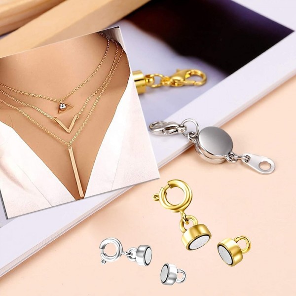 Magnetic Necklace Clasps and Closures - Gold and Silver Plated Bracelet Connectors for Necklaces Chain Jewelry Making Magnetic Necklace Clasps and Closures - Gold and Silver Plated Bracelet Connectors for Necklaces Chain Jewelry Making