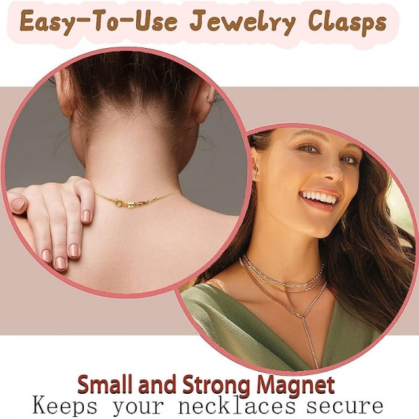 Magnetic Necklace Clasps and Closures - Gold and Silver Plated Bracelet Connectors for Necklaces Chain Jewelry Making Magnetic Necklace Clasps and Closures - Gold and Silver Plated Bracelet Connectors for Necklaces Chain Jewelry Making