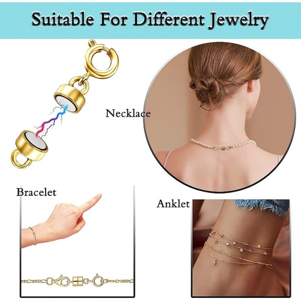 Magnetic Necklace Clasps and Closures - Gold and Silver Plated Bracelet Connectors for Necklaces Chain Jewelry Making Magnetic Necklace Clasps and Closures - Gold and Silver Plated Bracelet Connectors for Necklaces Chain Jewelry Making