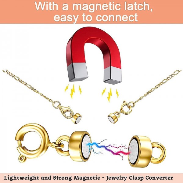 Magnetic Necklace Clasps and Closures - Gold and Silver Plated Bracelet Connectors for Necklaces Chain Jewelry Making Magnetic Necklace Clasps and Closures - Gold and Silver Plated Bracelet Connectors for Necklaces Chain Jewelry Making