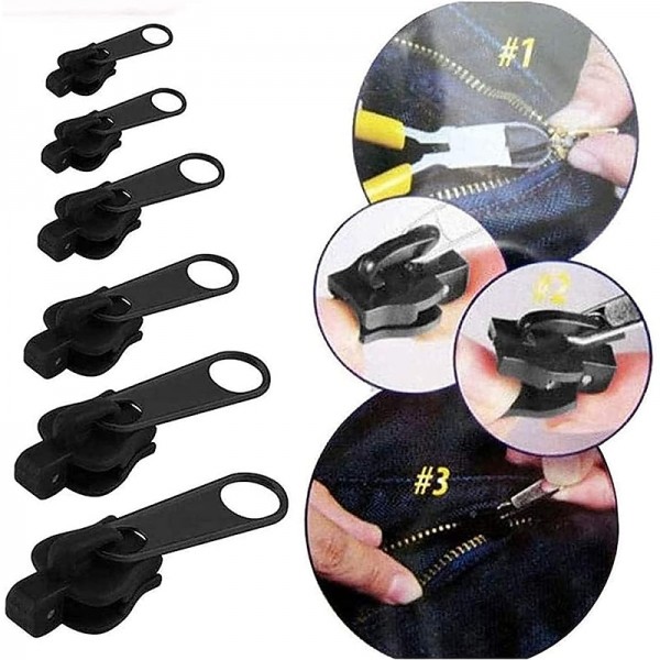 6pcs Fix Zip Puller Set- Zip Slider Repair Instant Kit - Fix Zipper Removable Rescue Replacement Pack, Instant Zipper Set 6pcs Fix Zip Puller Set- Zip Slider Repair Instant Kit - Fix Zipper Removable Rescue Replacement Pack, Instant Zipper Set