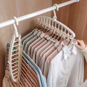 1pc Multi Hole Clothes Hanger, Multifunctional Folding Clothes Drying Rack, Space Saving Magic Hanger, Home Wardrobe Student Dormitory Drying Rack for Trousers Shirt Skirt